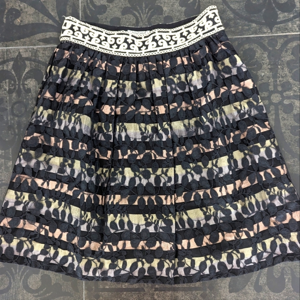 Floreat X Anthropologie A-Line Midi Skirt Size 8